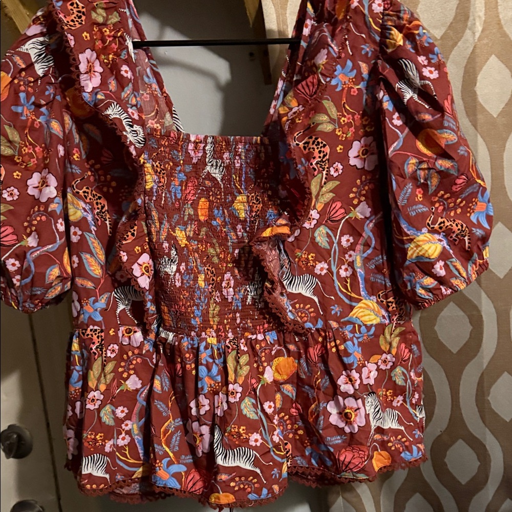 Anthropologie Multicolor Floral Blouse - Picture 4 of 5